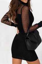 Load image into Gallery viewer, Polka Dot Mock Neck Long Sleeve Dress
