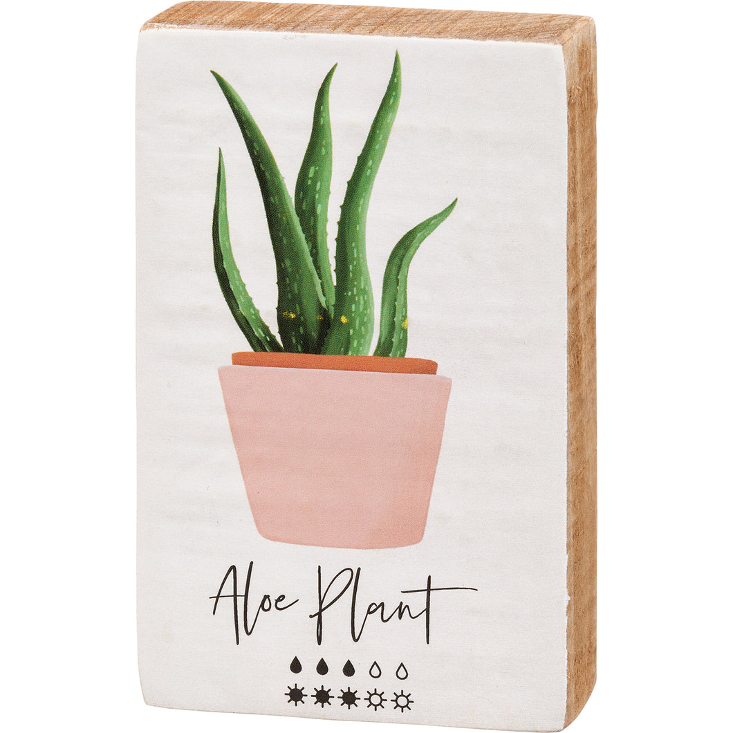Aloe Plant Block Sign