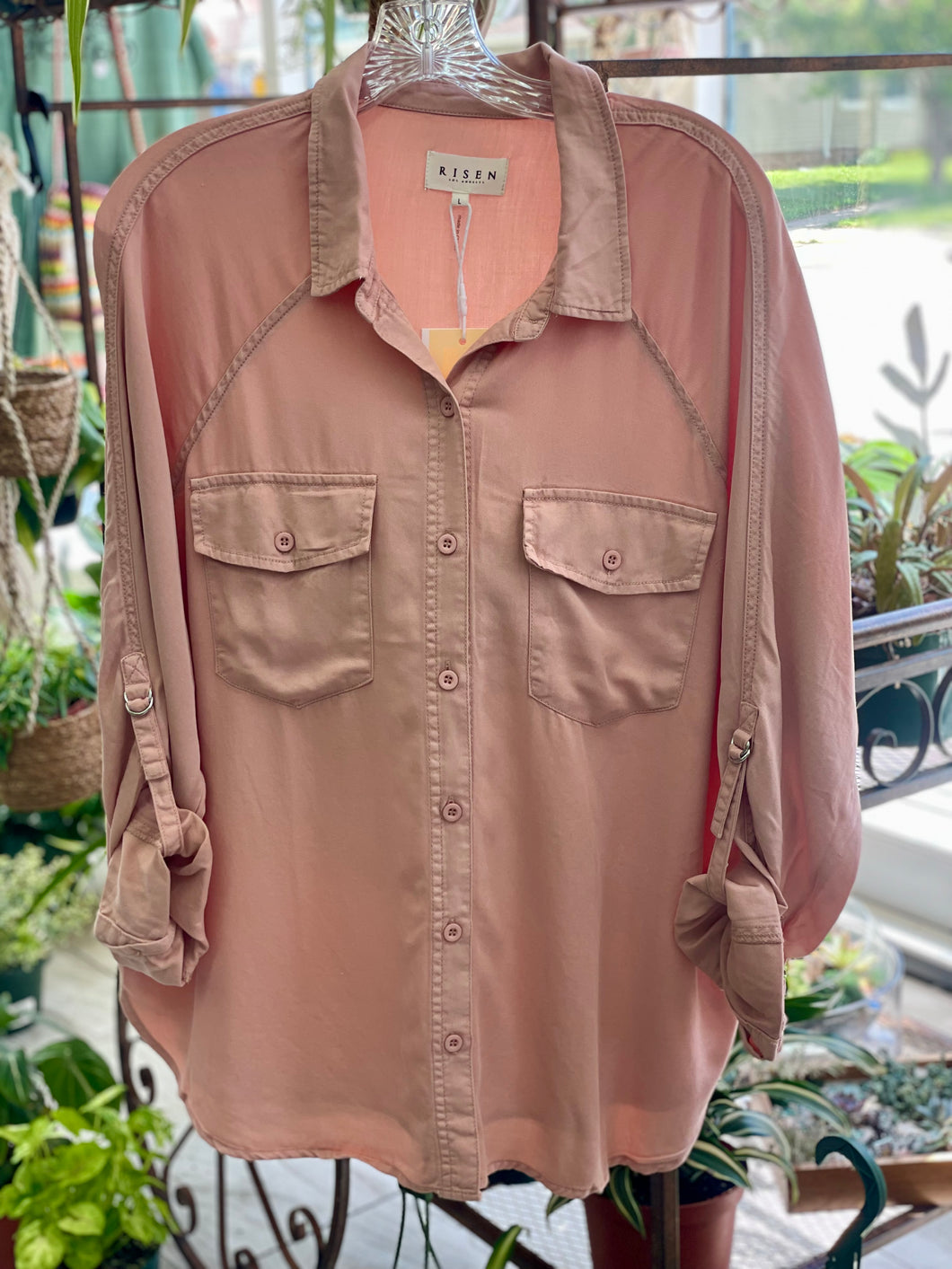 Soft Pink Risen Tencel Shirt