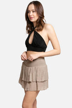 Load image into Gallery viewer, Solid Ruffle Tiered Mini Skort: Green / SM
