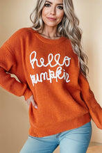 Load image into Gallery viewer, Hello Pumpkin Letter Knit Sweater
