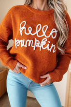 Load image into Gallery viewer, Hello Pumpkin Letter Knit Sweater
