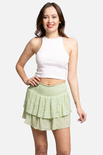 Load image into Gallery viewer, Solid Ruffle Tiered Mini Skort: Green / SM
