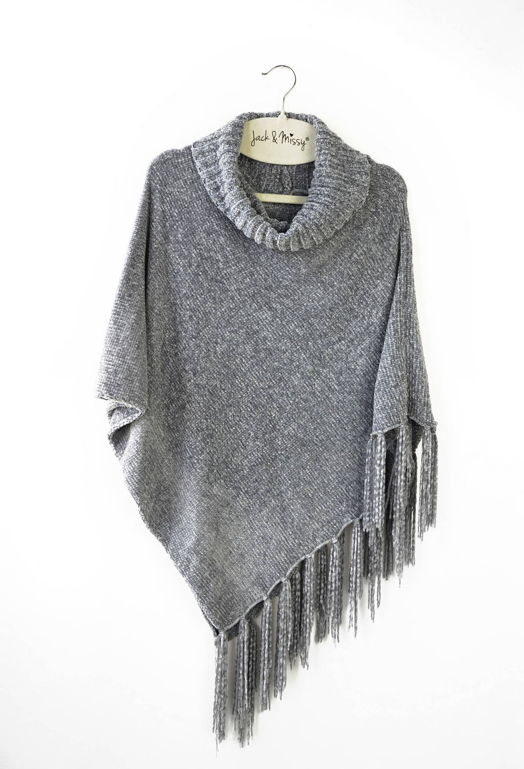 Britt's Knits Beyond Soft Chenille Poncho : Grey