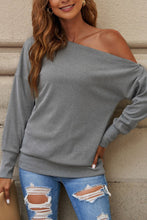 Load image into Gallery viewer, Single Shoulder Long Sleeve Sweatshirt with Zip
