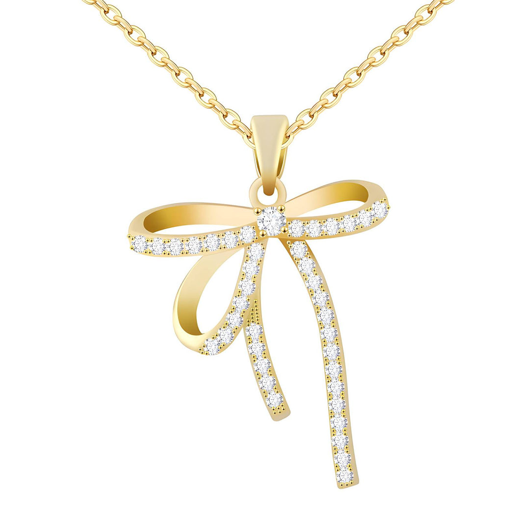 18K gold plated Stainless steel Bow necklace