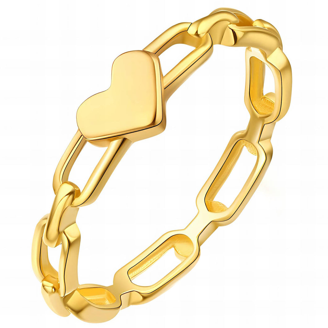 18K gold plated Stainless steel Heart ring