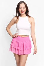 Load image into Gallery viewer, Solid Ruffle Tiered Mini Skort: Green / SM
