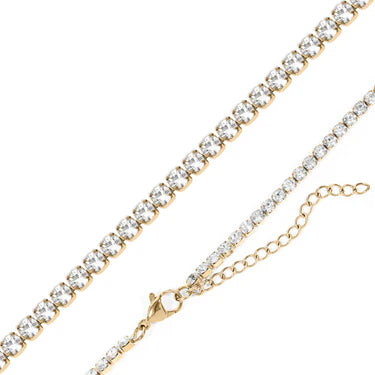 18K Gold Stainless Steel CZ Tennis Chain Necklace