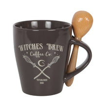 Load image into Gallery viewer, Witches Brew Coffee Co. Mug &amp; Spoon Halloween Set
