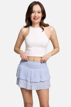 Load image into Gallery viewer, Solid Ruffle Tiered Mini Skort: Green / SM
