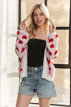 Load image into Gallery viewer, ADORA Fuzzy Heart Button Down Cardigan
