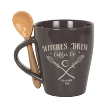 Load image into Gallery viewer, Witches Brew Coffee Co. Mug &amp; Spoon Halloween Set
