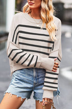 Load image into Gallery viewer, Striped Knit Block color Loose Pullover Sweater
