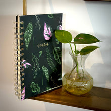 Load image into Gallery viewer, Spiral Lined Notebook - Dark House Plants
