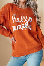 Load image into Gallery viewer, Hello Pumpkin Letter Knit Sweater
