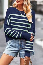 Load image into Gallery viewer, Striped Knit Block color Loose Pullover Sweater
