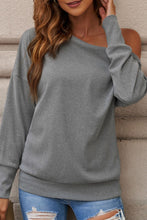 Load image into Gallery viewer, Single Shoulder Long Sleeve Sweatshirt with Zip
