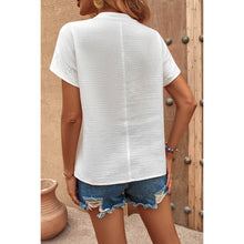 Load image into Gallery viewer, Bat Sleeve V Neck Loose Tank Ruched Solid Blouse: WHITE / M
