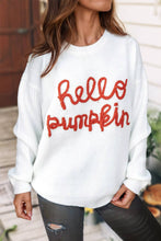 Load image into Gallery viewer, Hello Pumpkin Letter Knit Sweater
