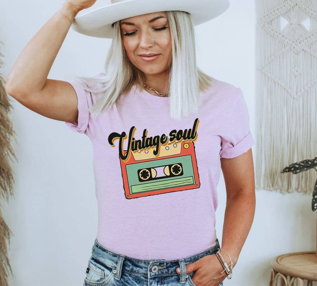 Vintage Soul T-shirt | Music Tee: Heather Lilac / Large
