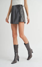 Load image into Gallery viewer, Main Course Pu Wrap Skort: DARK BROWN
