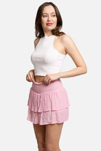 Load image into Gallery viewer, Solid Ruffle Tiered Mini Skort: Pink / SM
