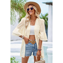 Load image into Gallery viewer, Open Front Drape See Through Cardigan: BEIGE
