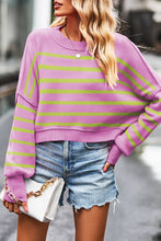 Load image into Gallery viewer, Striped Knit Block color Loose Pullover Sweater
