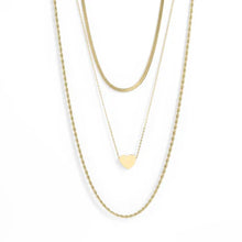 Load image into Gallery viewer, 18K Gold Heart Layered Necklace Set
