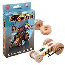 Load image into Gallery viewer, Rubberband Roadster Wooden Racecar Kit
